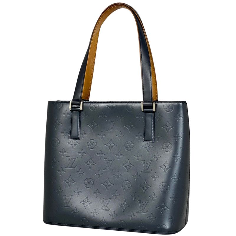Louis Vuitton Stockton Shoulder Bag Tote Bag Monogram Matte Blue M55115 Women