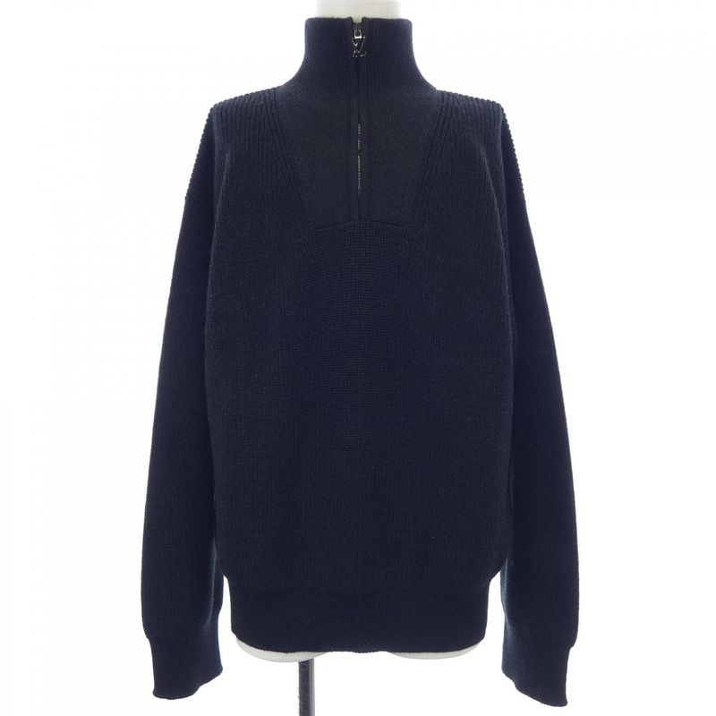 Louis Vuitton Signature Wool Half-zip Sweater Hmn10wzll Knit