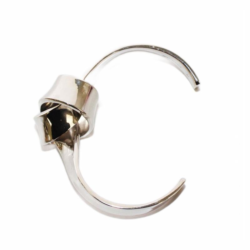 Celine Knot Flat Bangle S Size Bracelet Silver Color KH - OH