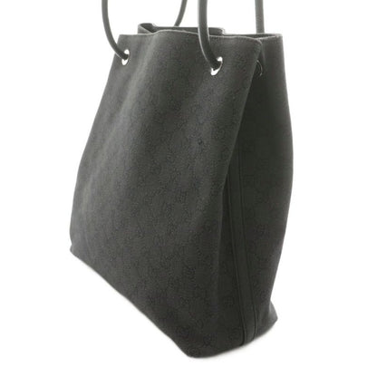 Gucci GG Pattern Shoulder Bag Tote Handbag Total Canvas Leather Black AN11 - OH