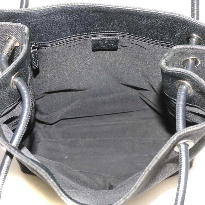 Gucci GG Pattern Shoulder Bag Tote Handbag Total Canvas Leather Black AN11 - OH