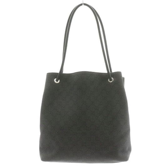 Gucci GG Pattern Shoulder Bag Tote Handbag Total Canvas Leather Black AN11 - OH