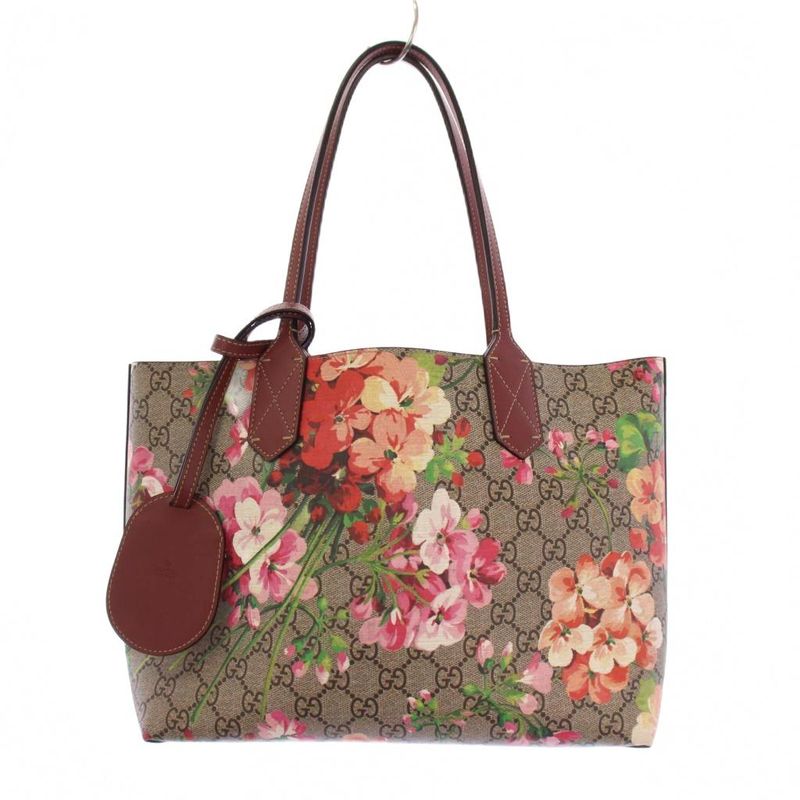 Gucci GG Blooms Tote Handbag Reversible Red Beige 372613 KH - OH