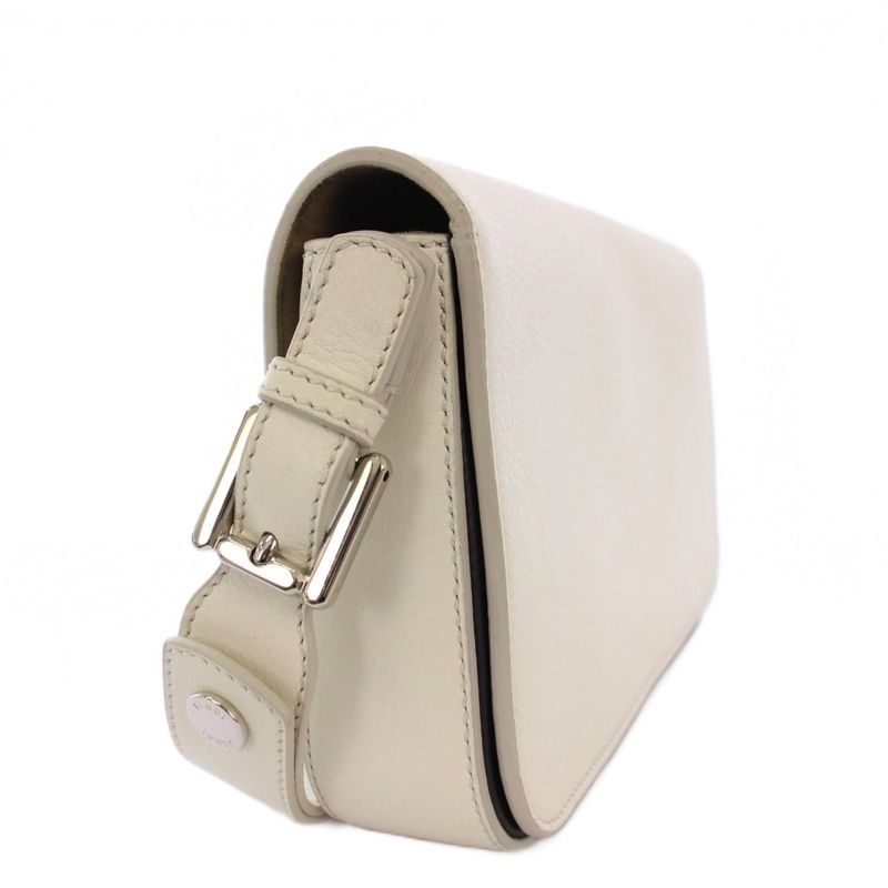 Fendi 3 Baguettes Shoulder Bag Leather White 8br720 KH - OH