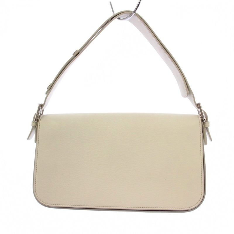 Fendi 3 Baguettes Shoulder Bag Leather White 8br720 KH - OH