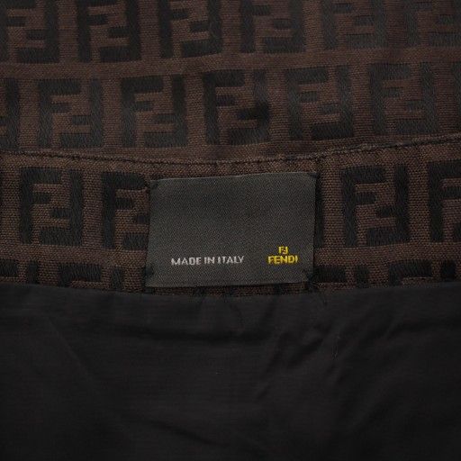 Fendi Tight Skirt Mimore Long Zucca Pattern Bicolor 40 Brown Black BB