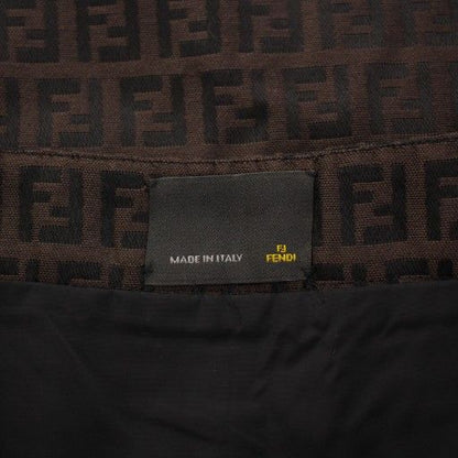 Fendi Tight Skirt Mimore Long Zucca Pattern Bicolor 40 Brown Black BB