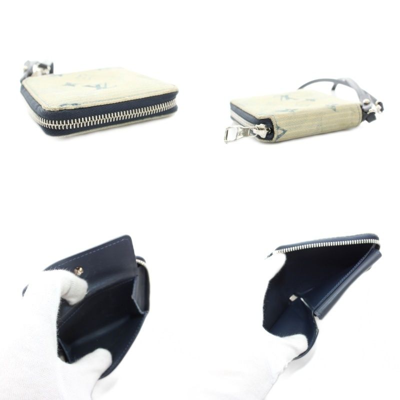 Louis Vuitton Zippy Compact Wallet Fold Change Purse Round Zip Canvas Monogram