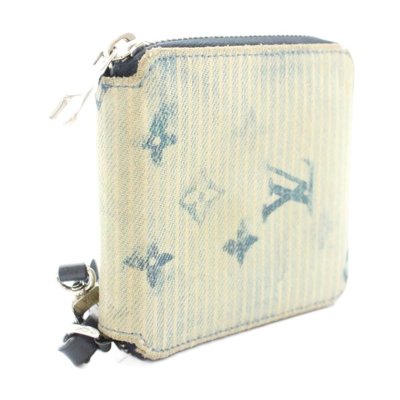 Louis Vuitton Zippy Compact Wallet Fold Change Purse Round Zip Canvas Monogram