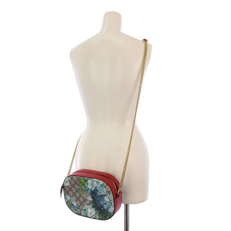 Gucci GG Blooms Supreme Chain Shoulder Bag Beige Red 546313 KH - OH