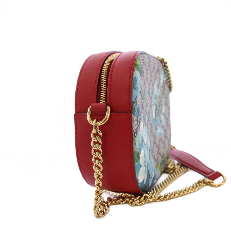 Gucci GG Blooms Supreme Chain Shoulder Bag Beige Red 546313 KH - OH