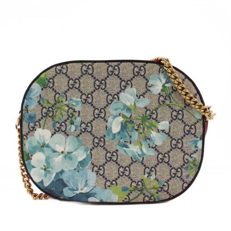 Gucci GG Blooms Supreme Chain Shoulder Bag Beige Red 546313 KH - OH