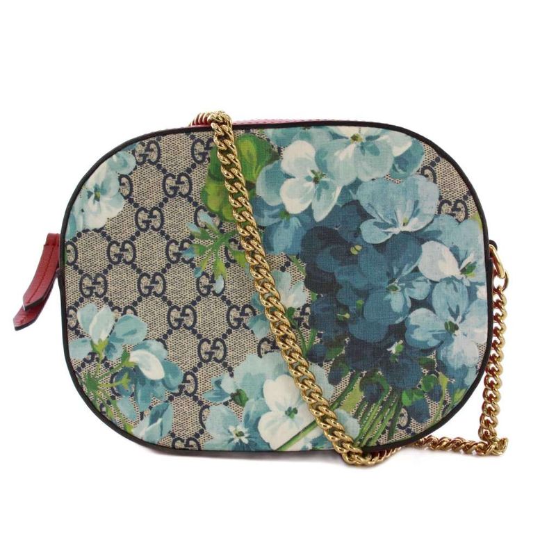 Gucci GG Blooms Supreme Chain Shoulder Bag Beige Red 546313 KH - OH