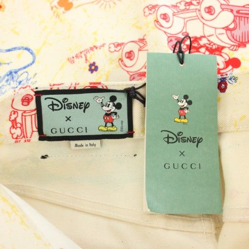 Gucci Disney Mickey & Minnie Skirt Knee Length Tight Total Pattern 38 Beige