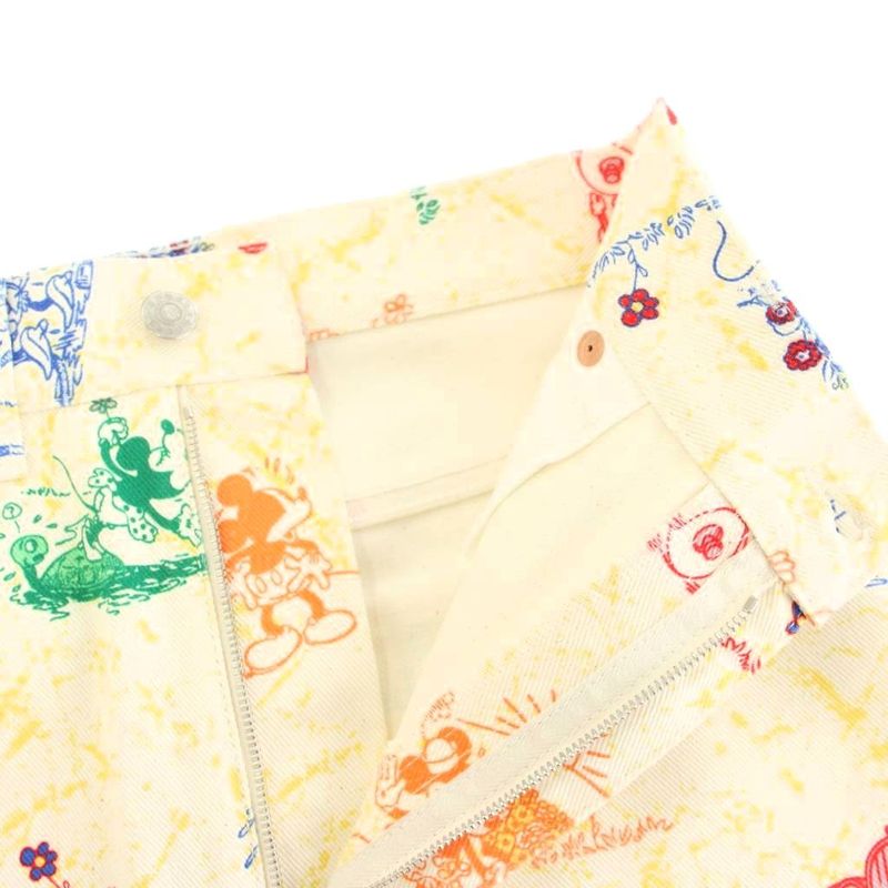 Gucci Disney Mickey & Minnie Skirt Knee Length Tight Total Pattern 38 Beige