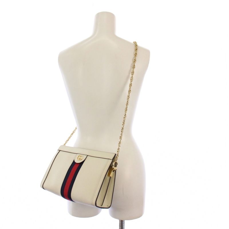 Gucci Ophidia Shoulder Bag Clutch Bag Chain White 719883 KH - OH
