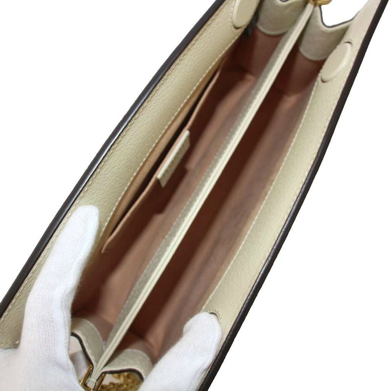 Gucci Ophidia Shoulder Bag Clutch Bag Chain White 719883 KH - OH