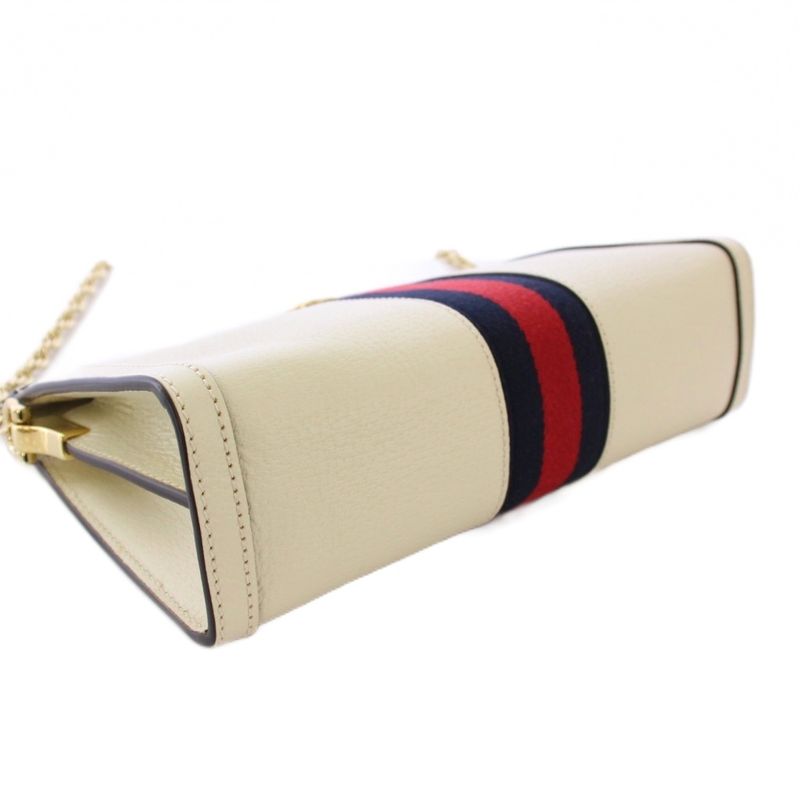 Gucci Ophidia Shoulder Bag Clutch Bag Chain White 719883 KH - OH
