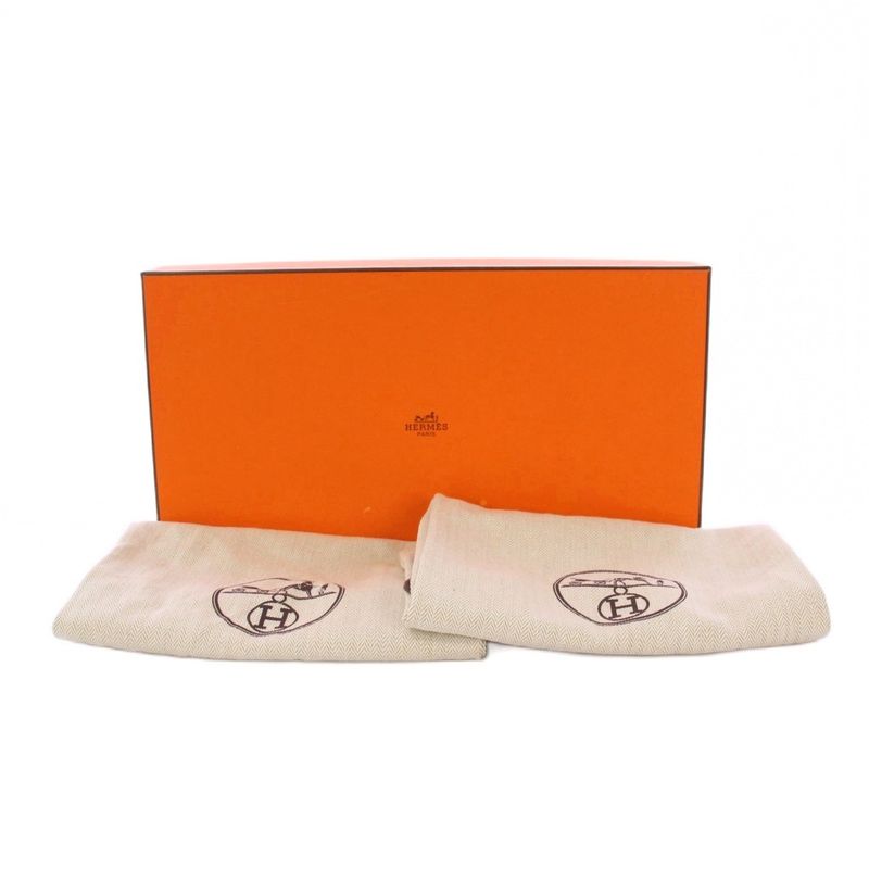 Hermes Dublin Loafers Cles Peep Sole Leather 41 Brown KH