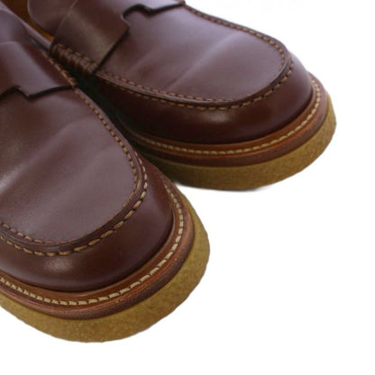 Hermes Dublin Loafers Cles Peep Sole Leather 41 Brown KH