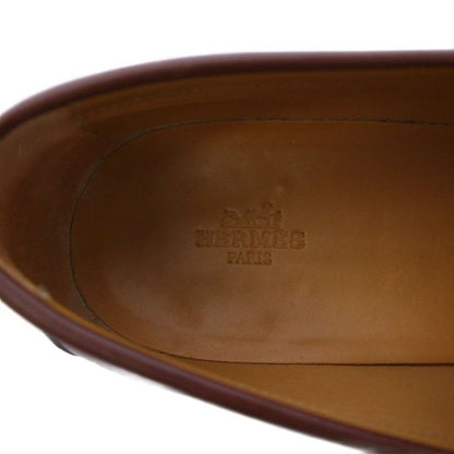 Hermes Dublin Loafers Cles Peep Sole Leather 41 Brown KH
