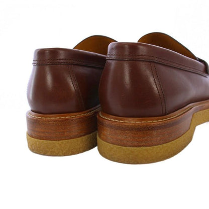 Hermes Dublin Loafers Cles Peep Sole Leather 41 Brown KH