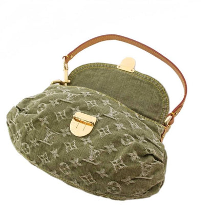 Louis Vuitton Monogram Denim Mini Pleated Handbag Khaki M95217 KH - OH