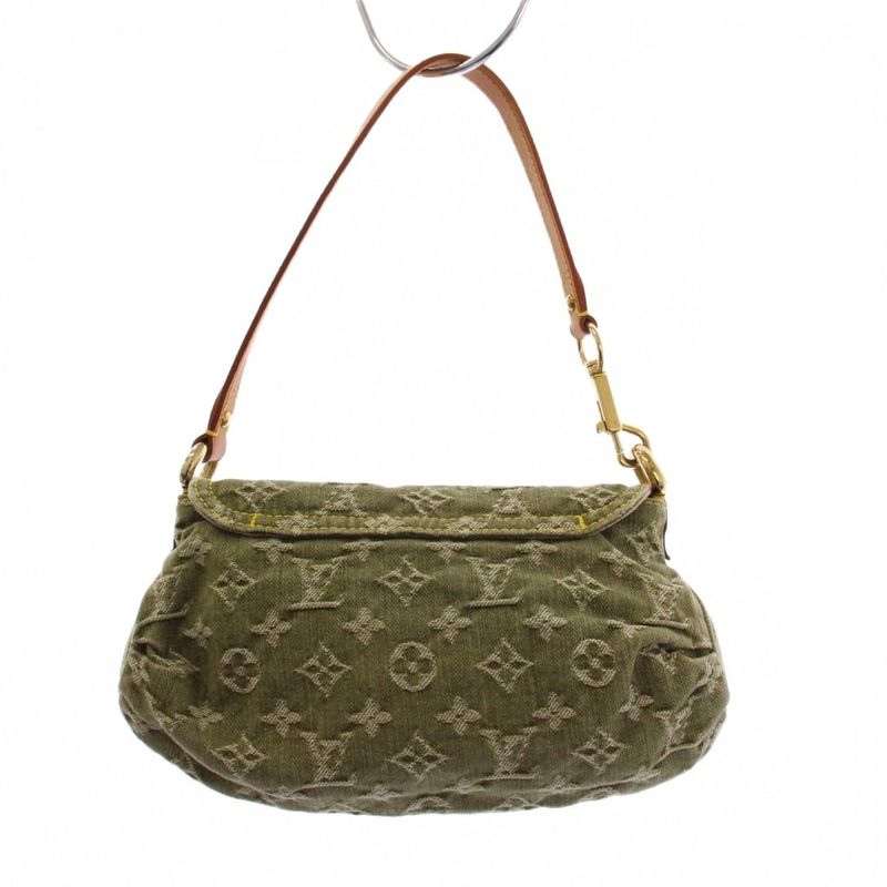 Louis Vuitton Monogram Denim Mini Pleated Handbag Khaki M95217 KH - OH
