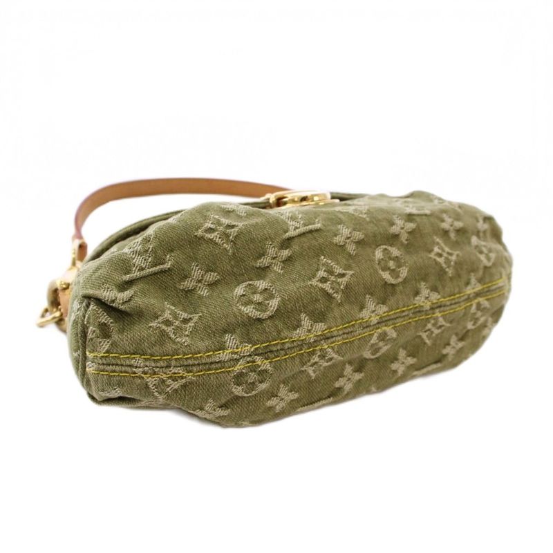 Louis Vuitton Monogram Denim Mini Pleated Handbag Khaki M95217 KH - OH