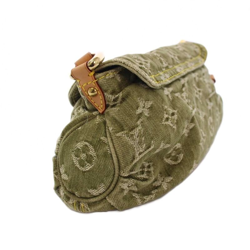 Louis Vuitton Monogram Denim Mini Pleated Handbag Khaki M95217 KH - OH