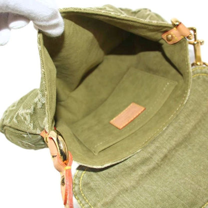 Louis Vuitton Monogram Denim Mini Pleated Handbag Khaki M95217 KH - OH