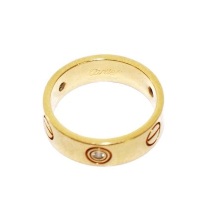 Cartier Half Diamond Love Ring 18K 51 Size 11 Yellow Gold KH - OH