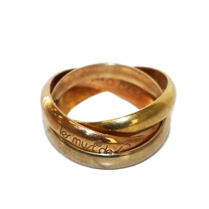 Cartier Trinity Ring 18K Size 8 Yellow Gold Pink Gold KH - OH