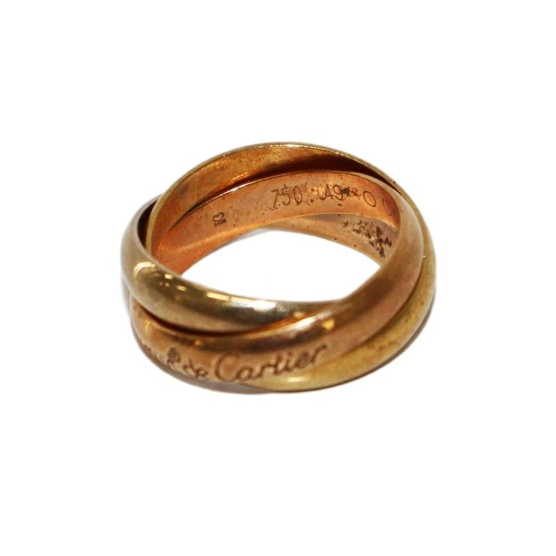 Cartier Trinity Ring 18K Size 8 Yellow Gold Pink Gold KH - OH