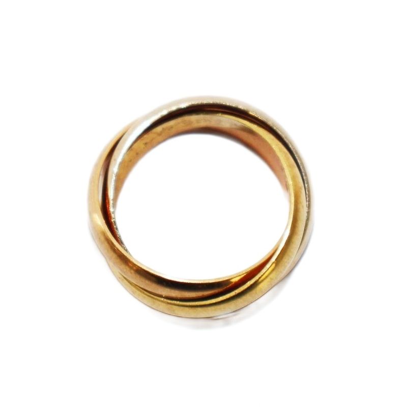 Cartier Trinity Ring 18K Size 8 Yellow Gold Pink Gold KH - OH