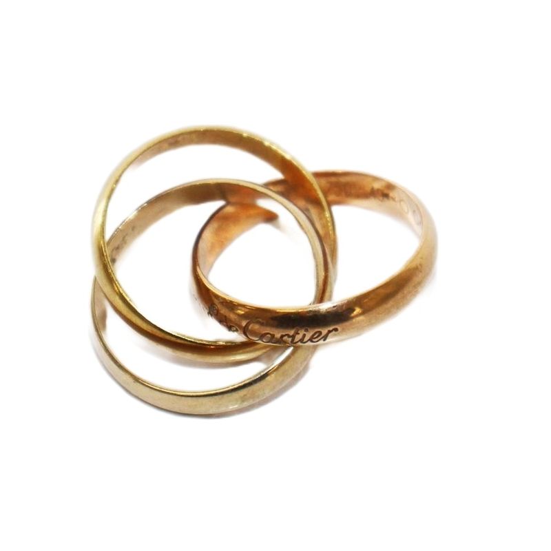 Cartier Trinity Ring 18K Size 8 Yellow Gold Pink Gold KH - OH