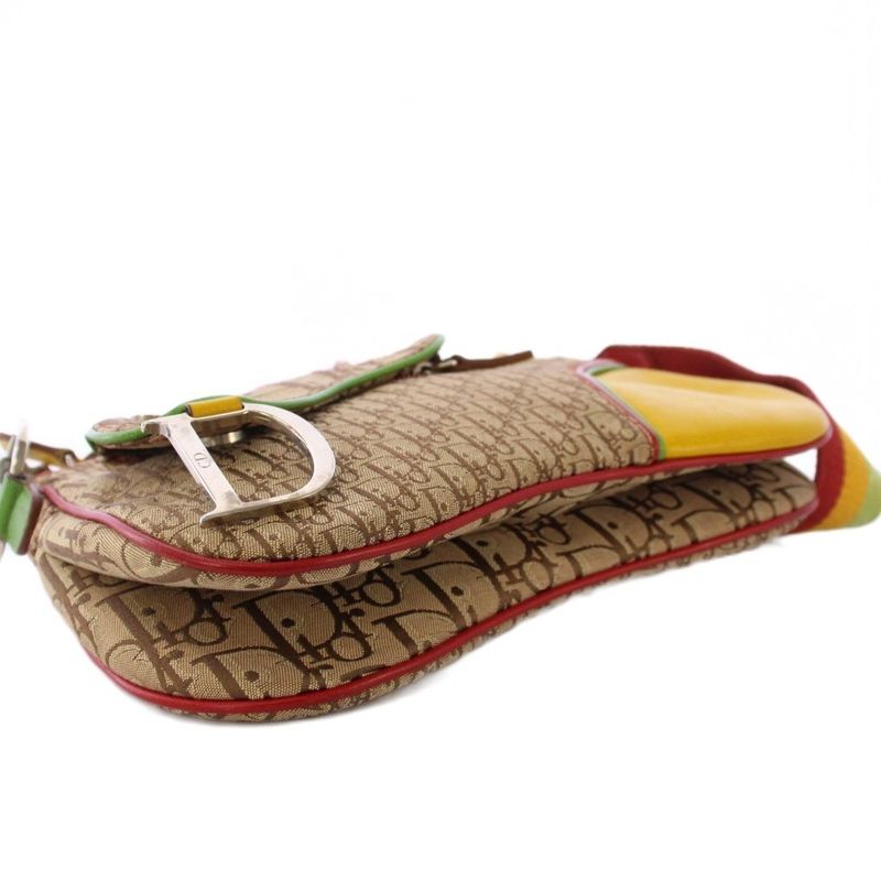 Christian DIOR Saddle Bag Trotter Shoulder Bag Beige 08ru0034 KH - OH