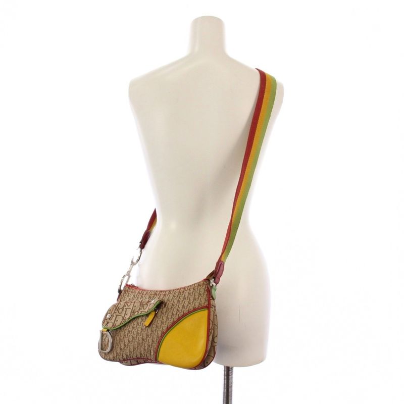 Christian DIOR Saddle Bag Trotter Shoulder Bag Beige 08ru0034 KH - OH