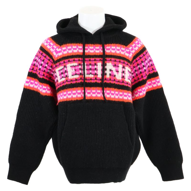Celine  /22 2ac23579s Ski Jacquard Hoodie-knit Sweater/ XS