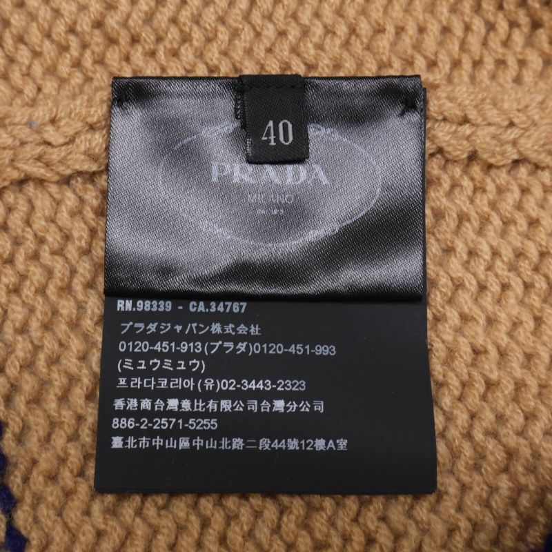 PradaP25g51 S191 Cashmere Logo Design Knit 40