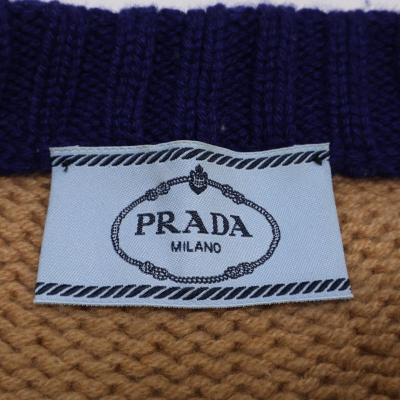 PradaP25g51 S191 Cashmere Logo Design Knit 40