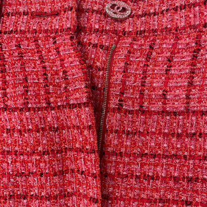Chanel Red P63260v48641 Tweed Shorts 34
