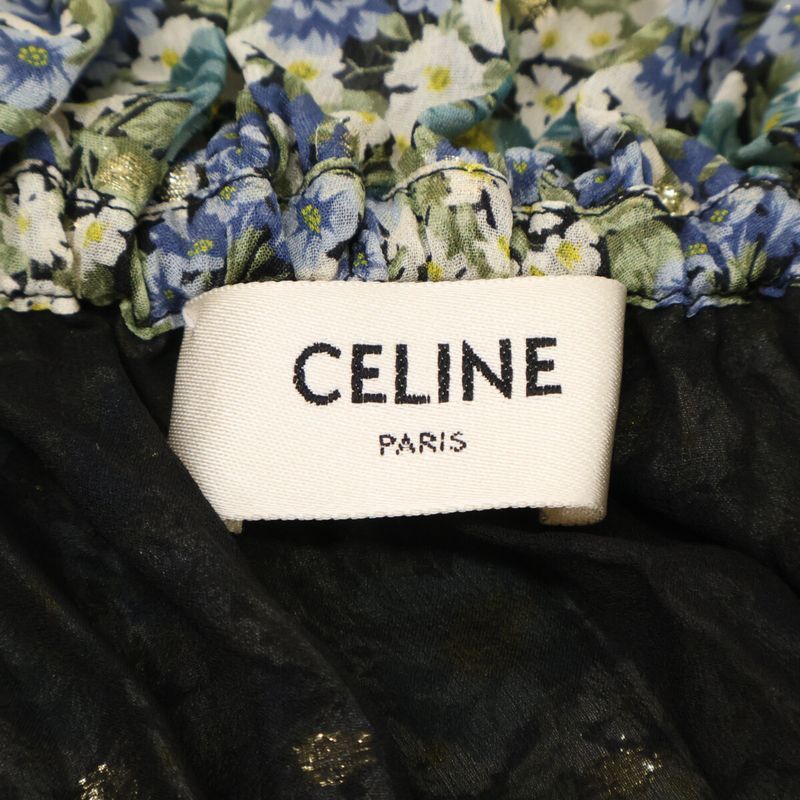 Celine 2r618179j Flower Print Silk Off-shoulder