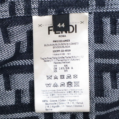 Fendi  Official Fw1223 AMZ3 Partial Leather Zucca Pattern Denim 44