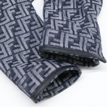 Fendi  Official Fw1223 AMZ3 Partial Leather Zucca Pattern Denim 44