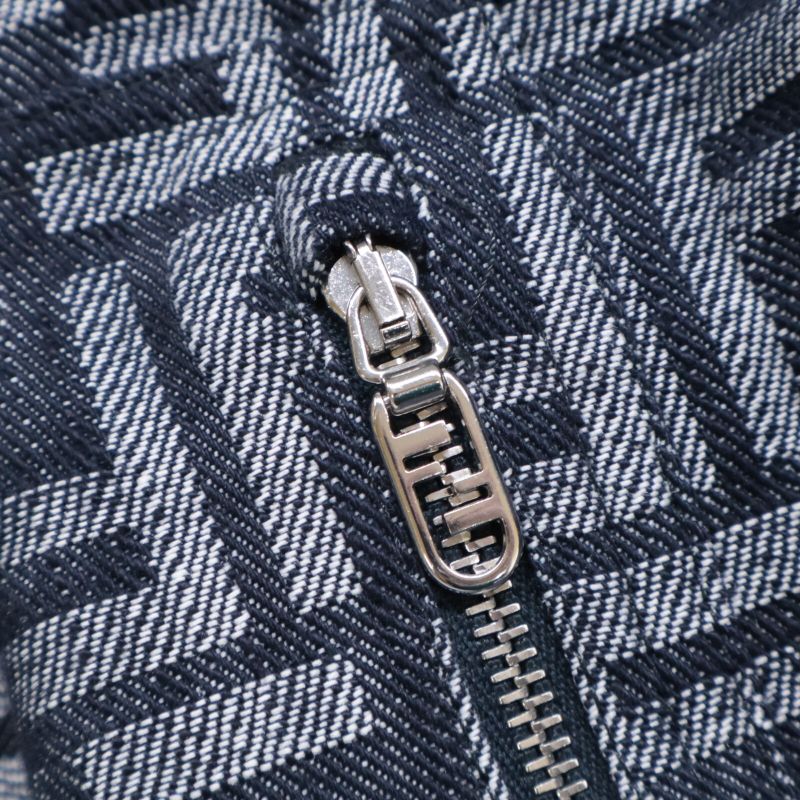 Fendi  Official Fw1223 AMZ3 Partial Leather Zucca Pattern Denim 44