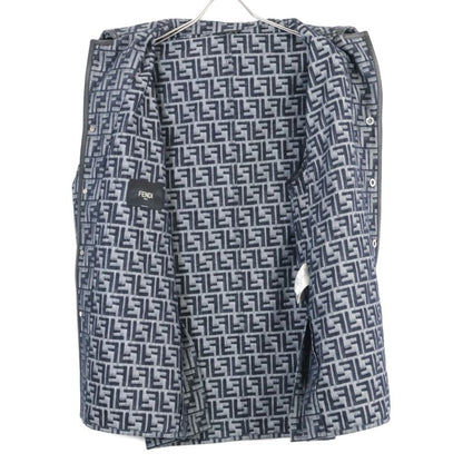 Fendi  Official Fw1223 AMZ3 Partial Leather Zucca Pattern Denim 44