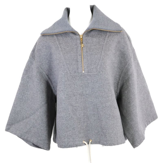 Celine 100% Cashmere Triomphe Hardware Half-zip Pullover 34
