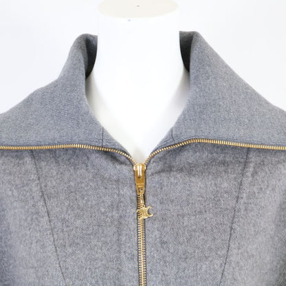 Celine 100% Cashmere Triomphe Hardware Half-zip Pullover 34