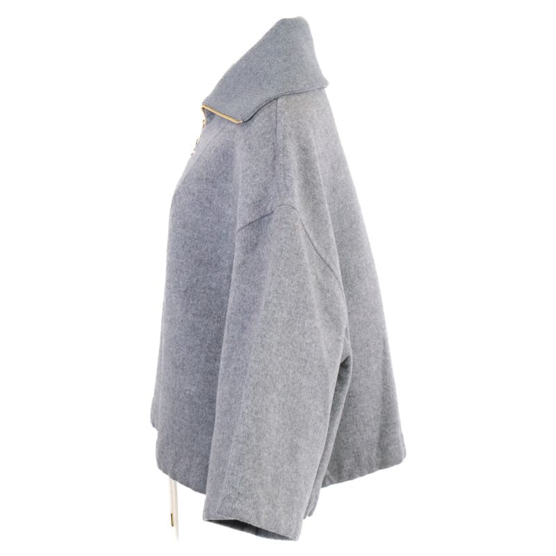 Celine 100% Cashmere Triomphe Hardware Half-zip Pullover 34